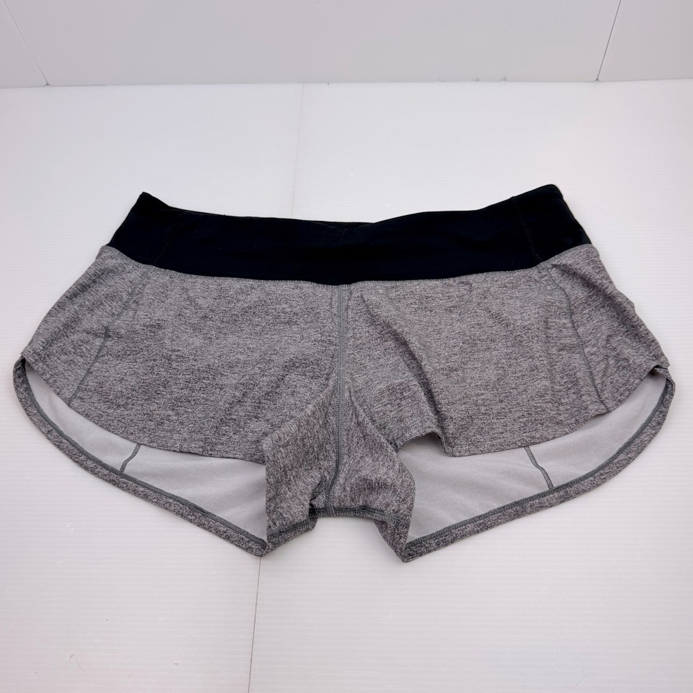 Lululemon Women Speed Up Short 2.5" (LW7ATDR) Heather Lux Black - Size 8 Lined